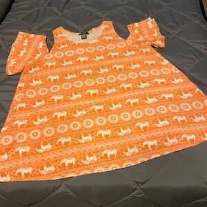 Rue21 Peach Patterned Top